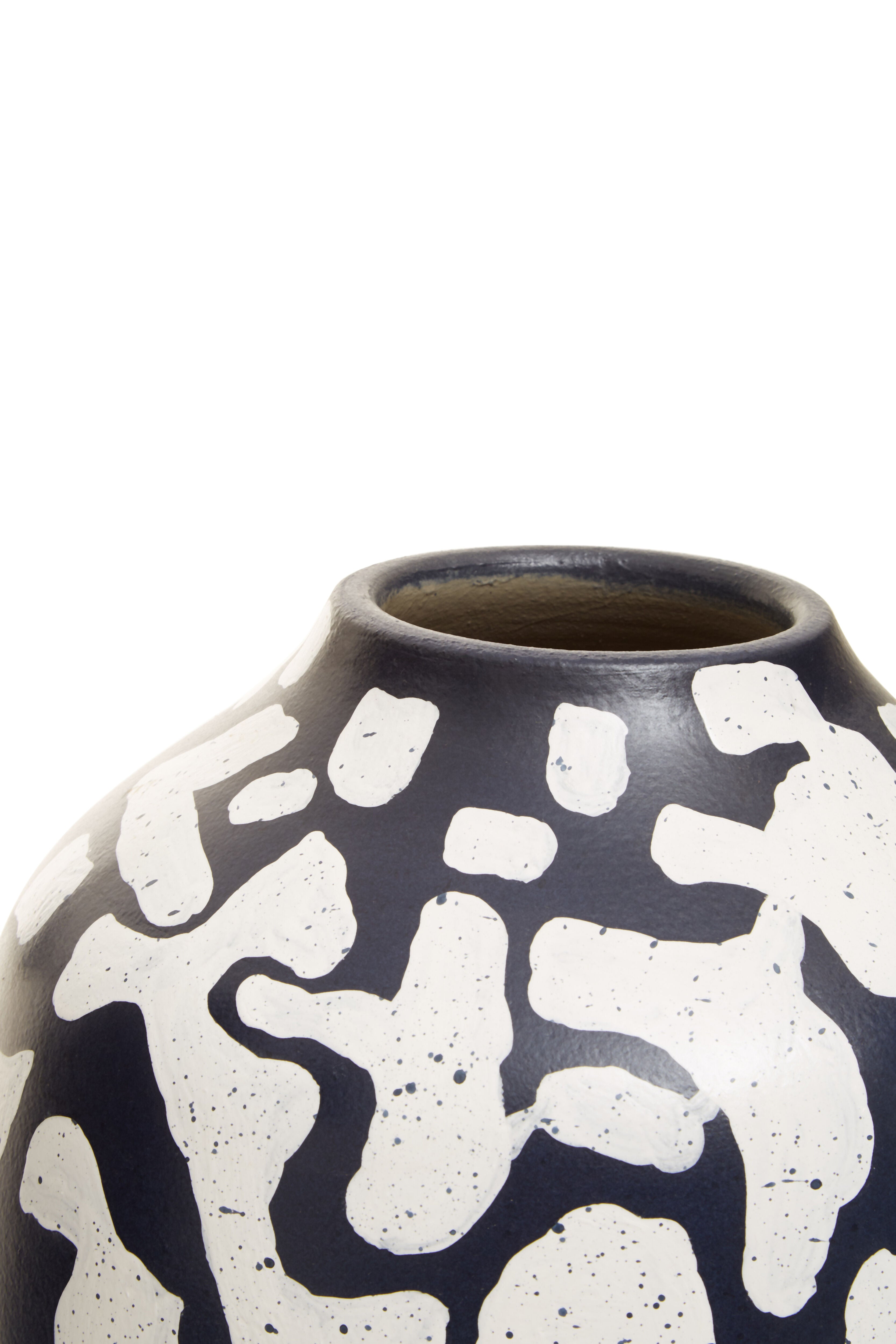Alston Black & White Earthenware Abstract Vase